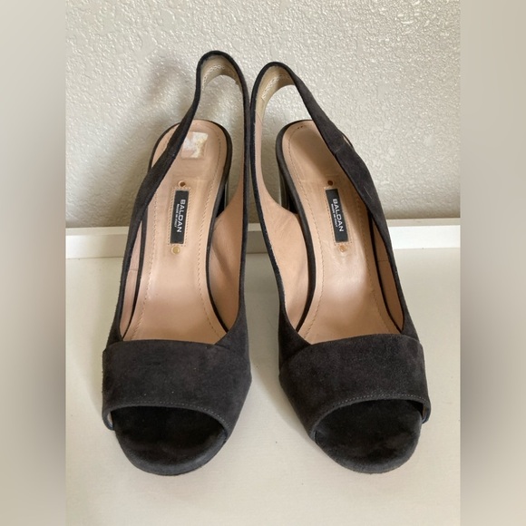 Baldan Baldan Suede Lucite Heel Sling Size 39 Italy Usa 8.5 - Picture 2 of 9
